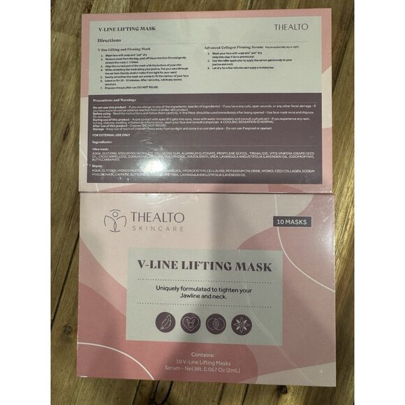 Thealto V-Line Chin Neck Lifting 10 Masks serum décolleté hyaluronic acid 2/2026 - Picture 2 of 5